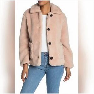 Teddy Bear Jacket Pink Womens Sz S